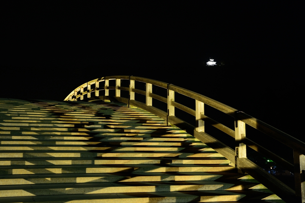 錦帯橋ライトアップの写真